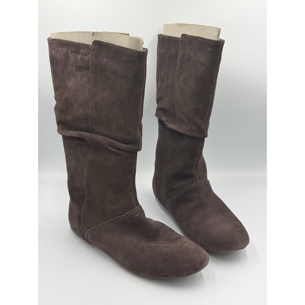 Patagonia Maha Espresso Brown Suede Slouchy Boots Womens Size 9.5